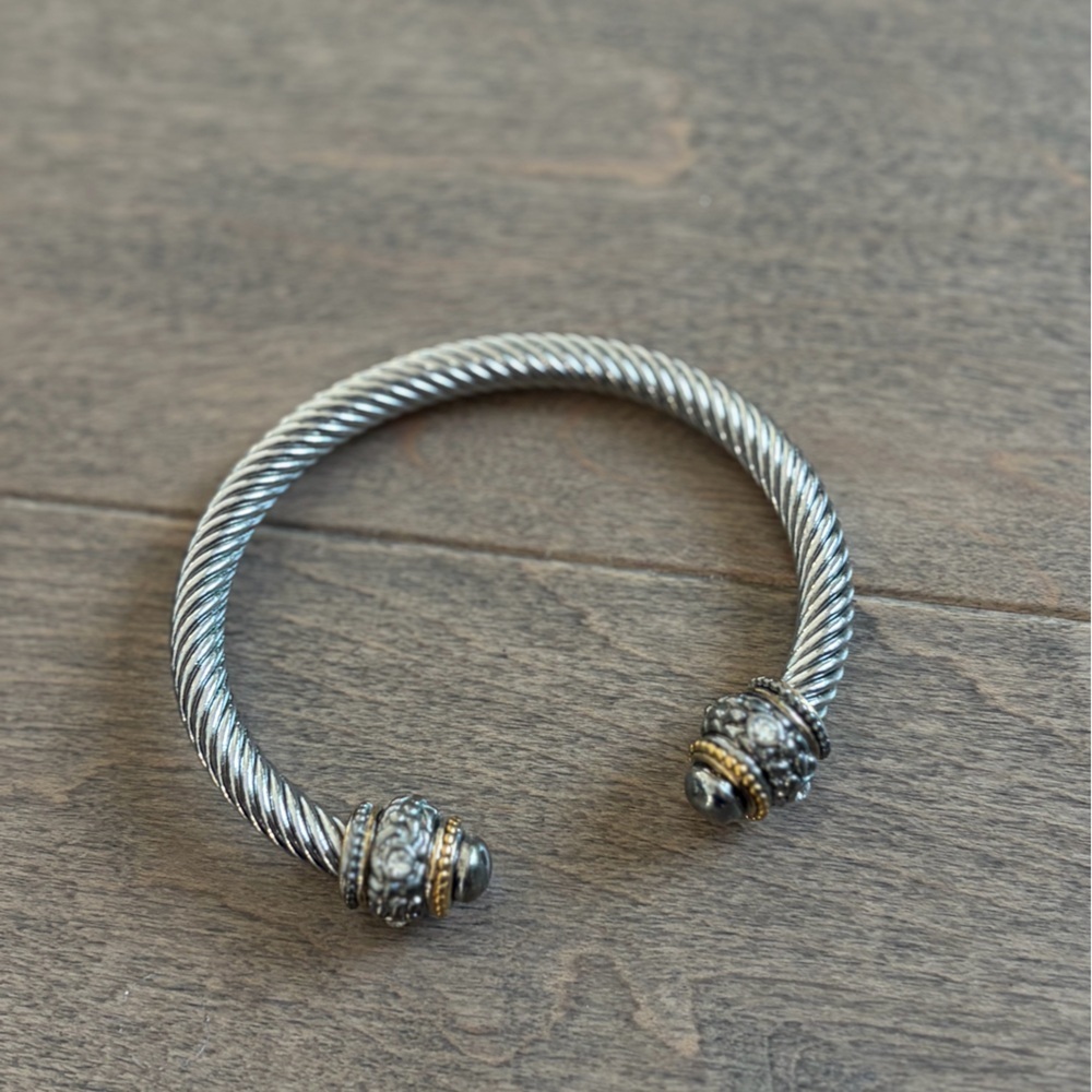 Elegant Silver and Gold-Tone Bracelet